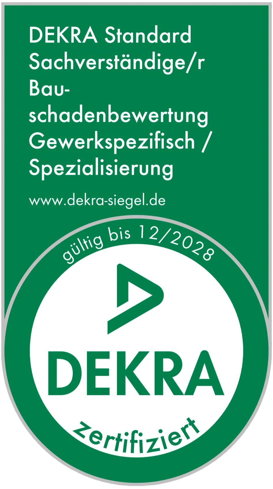 DEKRA Zertifikat Bausachverständiger